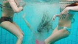 Avenna with Nina Mohnatka and Marketa swimming in the pool snapshot 2