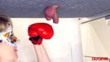 A brave girl smashes balls in the new Ballbusting boxing vid snapshot 2