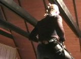 Mistress rides on the shoulders,in leather pants snapshot 6