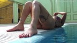 Pornstar Heidi Van Horny swims naked in the pool snapshot 6