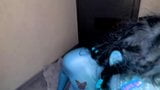 Busty Na'vi from Avatar sucks her big blue nipples snapshot 12