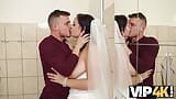 VIP4K. Being locked in the bathroom, sexy bride doesnt lose time and seduces random guy snapshot 13