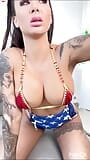Cosplay Solo with Realistic Dildo - Masturbation with Dildo Dressed as Captain America - Susy Gala snapshot 9