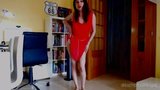 A summer strip-tease with my chiffon coral dress, top-less  snapshot 2