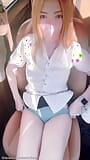 Beautiful Thai student masturbates in the car snapshot 6