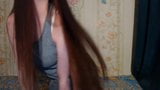 Fantastic Long Haired Brunette Hairplay, Brushing snapshot 2