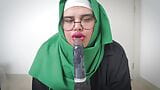 Muslim Arab Mom In Hijab DILDO Orgasm Squirt Silently While Husband. snapshot 1