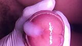 Uncut cock close up precum and cumshot with latex gloves slowmo at the end snapshot 12