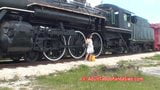 Hot MILF Fucks Herself With Dildo Next To Railroad Tracks snapshot 3