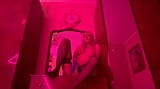 Masturbating in the bathroom in neon light snapshot 4