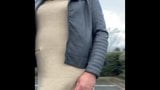 Horny carpark walk wank dress tights heels boots snapshot 4