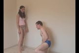 Ashleigh ballbusting the guy in speedos snapshot 13