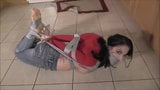 Duct Tape Gagged Girl Hogtaped in Jeans snapshot 18