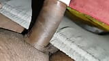 Indian boy at home having fun with conduit pipe and cumming inside it snapshot 7