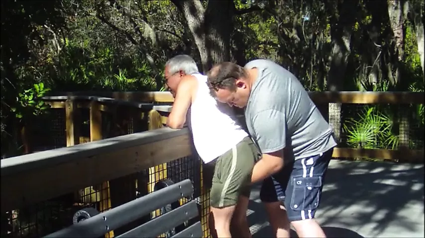 Chubby bear fucks old man