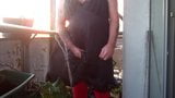 cumming in my black slip and red tights snapshot 2