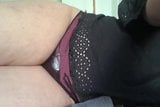 Close up panty piss on bed laying on side snapshot 4