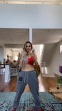 JoJo AKA Joanna Levesque twerking in red top and sweat pants snapshot 3