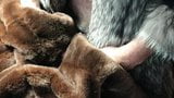 Silver fox beaver and mink fur stroke snapshot 4