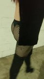 Sexy trans booty in mesh leggings visible thong snapshot 5