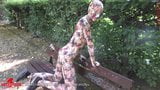 Samira in Zentai masturbating in the park snapshot 5