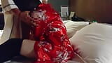 Amateur Gonzo Thrusting a girl in a red kimono from behind Blow Cunnilingus Creampie snapshot 5