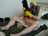 the fat piss-pervert in black n red rubber wellies snapshot 9