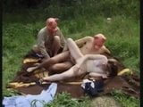 French redhead threesome outdoor snapshot 10