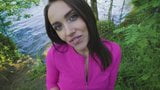 Kristina Sweet recibe un golpe en el bosque en POV snapshot 3