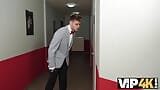 VIP4K. Being locked in the bathroom, sexy bride doesnt lose time and seduces random guy snapshot 19