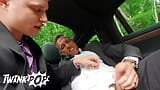 Malik Delgaty The Driver Joins Benjamin Blue & Alex Mecum In Their Honeymoon In The Back Of The Car - TWINK POP snapshot 3