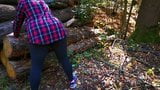 Ass and labia, hard whipping in the woods snapshot 1