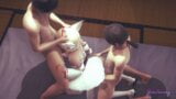 Yaoi femboy - kitsune femboy trío follada y chupada snapshot 14