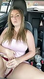 Beautiful Milf fucks her tight Pussy in a crowded parking lot snapshot 6