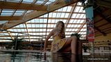 Sexiest brunette teen Milana Voda swimming in pool snapshot 2