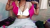 Hot Indian aunty pressed her big tits and got great pleasure by massaging her step son's penis snapshot 9