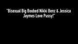 Грудастая киска удовлетворяет Nikki Benz и Jessica Jaymes поедают пизду! snapshot 1