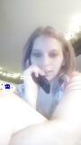 Harley Sux Rubber Dildo While on Phone with Her Friend snapshot 12