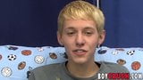 Interviewed blonde twink Kenny Monroe wanking off and cums snapshot 5