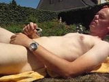 eating my cum with a spoon in the garden snapshot 4