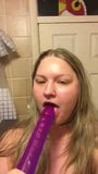 Kate deepthroat practice double dildo snapshot 2