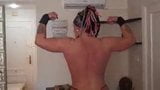 Muscle woman topless poising snapshot 3