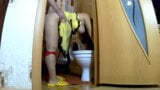 Milf was sitting in the toilet and did not think that there would be blowjob and anal sex snapshot 14