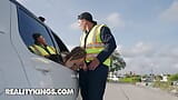 Brandy Renee Swallows The Tow Truck Driver's Dick To Convince Him To Give Her Car Back - REALITY KINGS snapshot 4