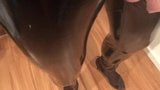 Latex Dress, PVC Coat and High Heels Masturbation snapshot 18