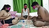 Threesome,Indian hot wife sex with boyfriend and his friend snapshot 5