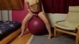 Fitness girl Masturbates on a fitball and cums well. AnnaHomeMix snapshot 1