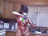 Sexy senora puts pie and cream on her body then fucks herself with vibrator snapshot 6