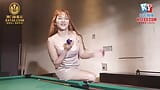 Horny Asian Big Boobs Slut Sucked and Fucked by a Stranger in a pool hall snapshot 2