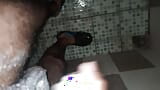 Breast pump boy2 takes his time in the shower with a while waiting outside the bathroom snapshot 1